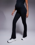 [ASOS] 4505 Maternity Icon soft touch high waist slim kick yoga leggings in black 8 Black