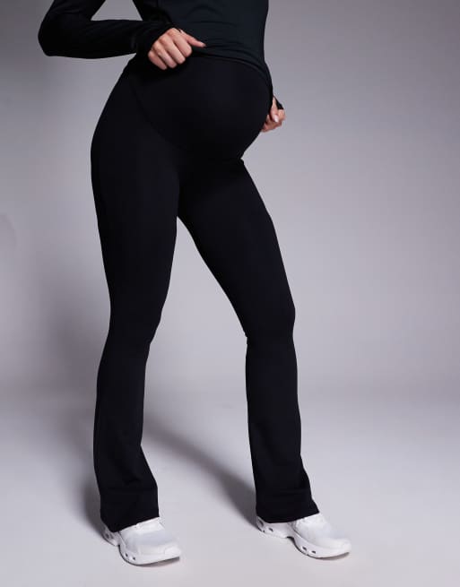 4505 Maternity Icon soft touch high waist slim kick yoga leggings in black, 5 of 5