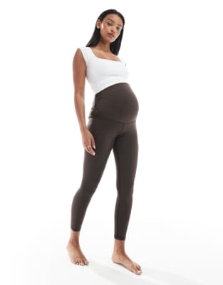 4505 4505 Maternity Icon soft touch high waist yoga legging in chocolate-Brown
