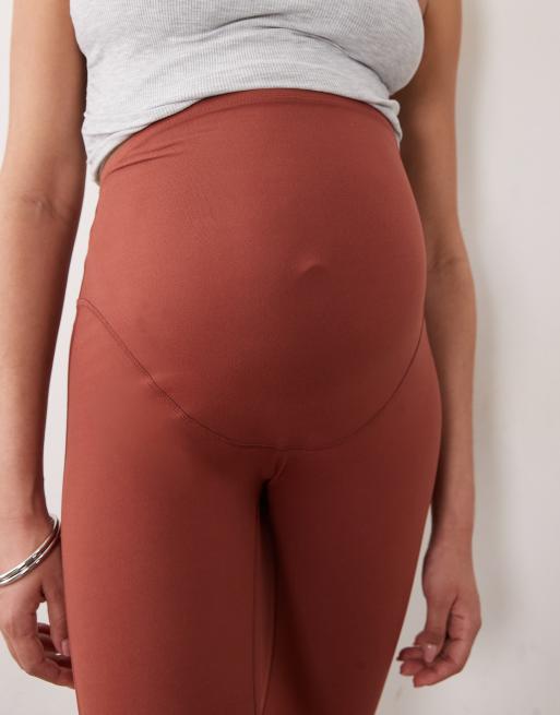 4505 Maternity Icon soft touch high waist yoga leggings in amber, 3 of 5