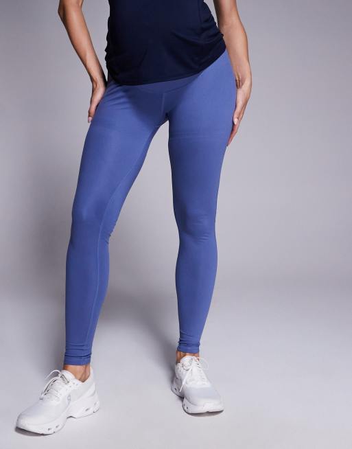 4505 Maternity Icon soft touch high waist yoga leggings in China blue, 2 of 5