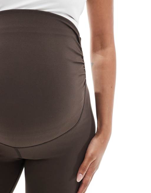 4505 Maternity Icon soft touch high waist yoga leggings in chocolate, 5 of 5