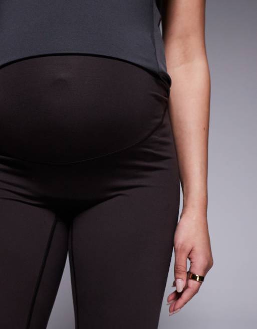 4505 Maternity Icon soft touch high waist yoga leggings in dark chocolate, 3 of 5