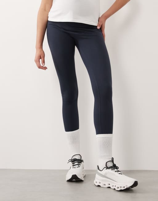 4505 Maternity Icon soft touch high waist yoga leggings in midnight navy , 3 of 5