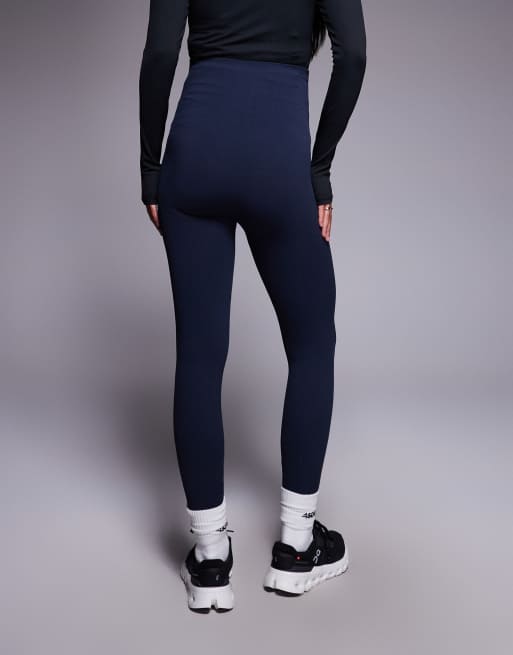 4505 – Maternity – Indigoblå, skulpterande gymleggings i seamless design med hög midja, 2 av 5