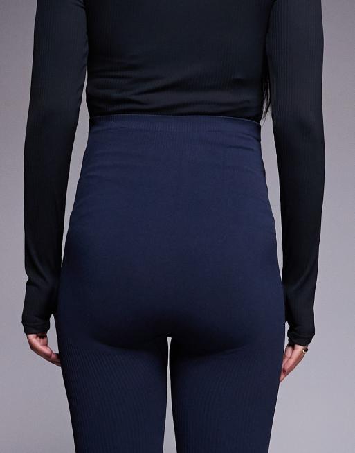 4505 – Maternity – Indigoblå, skulpterande gymleggings i seamless design med hög midja, 5 av 5