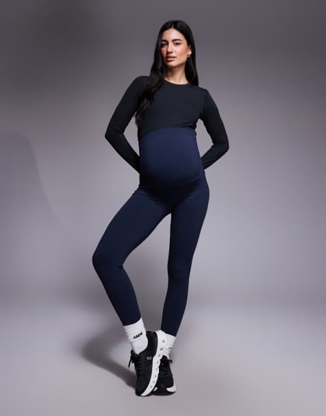4505 Maternity - Leggings modellanti a vita alta blu indaco senza cuciture - view 1