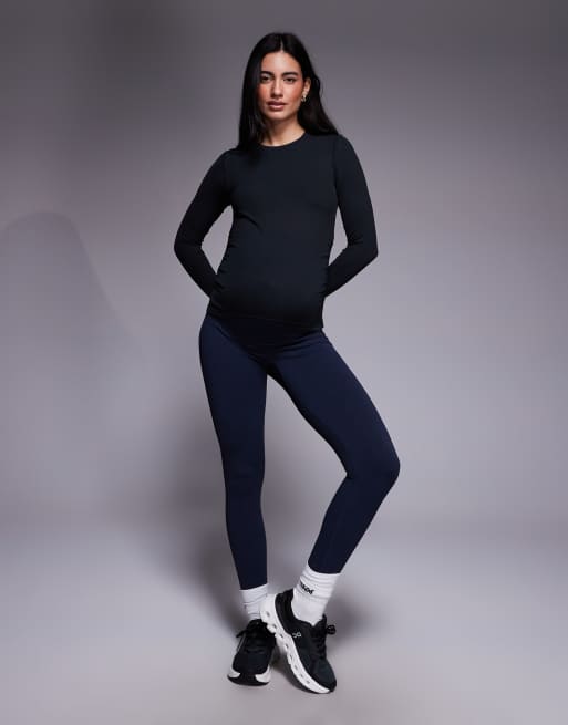 4505 Maternity - Ribstrikket og langærmet sort opvarmningstop med blød tekstur, 2 af 4