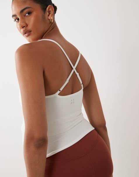 4505 Maternity soft touch scoop neck vest with inner bra and adjustable straps in white - view 1