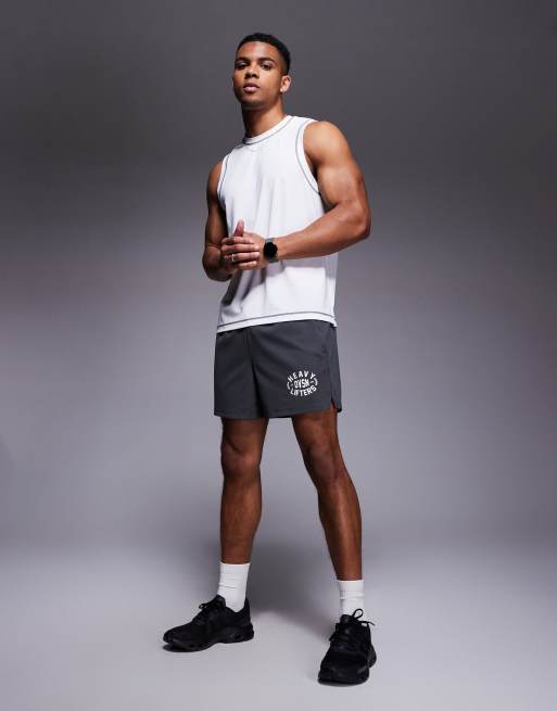 4505 mesh dropped armholes tank top with contrast seams in white, 2 of 4