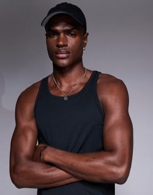 4505 Mesh Running Tank Top With Drop Armholes In Black