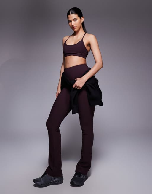 4505 micro ribbed light support strappy sports bra with removeable padding in fig, 3 of 4