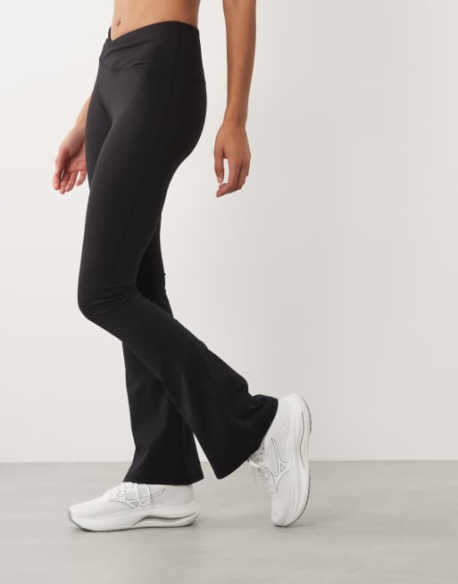 4505 mjuk wrap-midja slim kick yoga leggings i svart, 5 av 5
