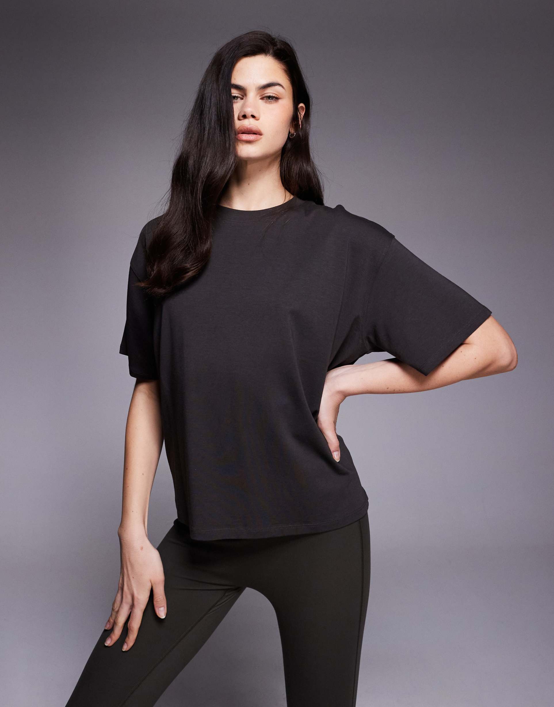 4505 modal blend ultra soft boxy performance t-shirt in mocha brown