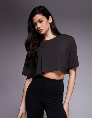 4505 Modal Blend Ultra Soft Cropped Performance T-shirt In Blue