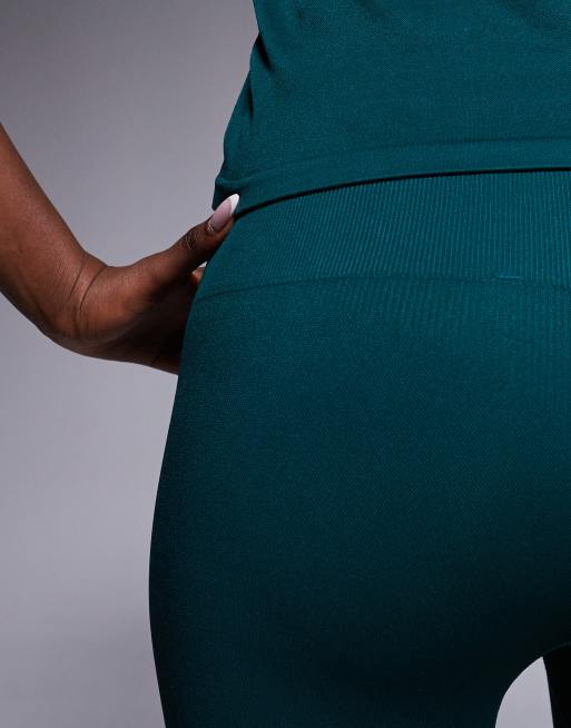4505 – Mörkt blågröna träningsleggings i seamless design med hög midja, 5 av 5