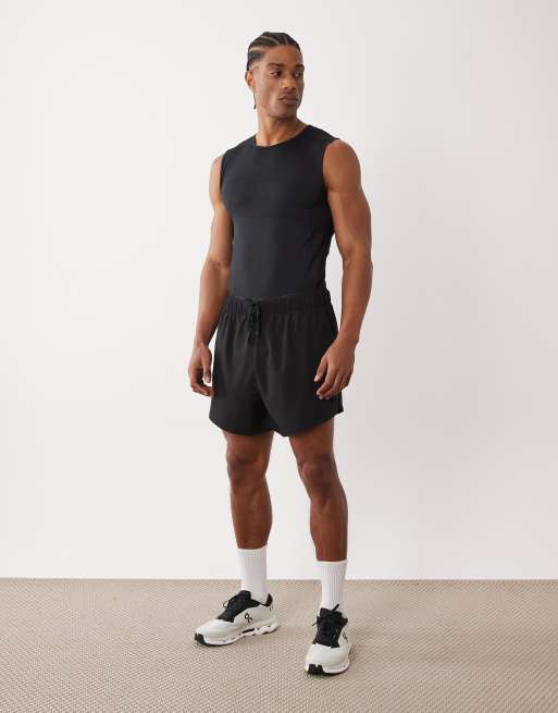 4505 muscle fit training tank with quick dry in black, 2 of 5