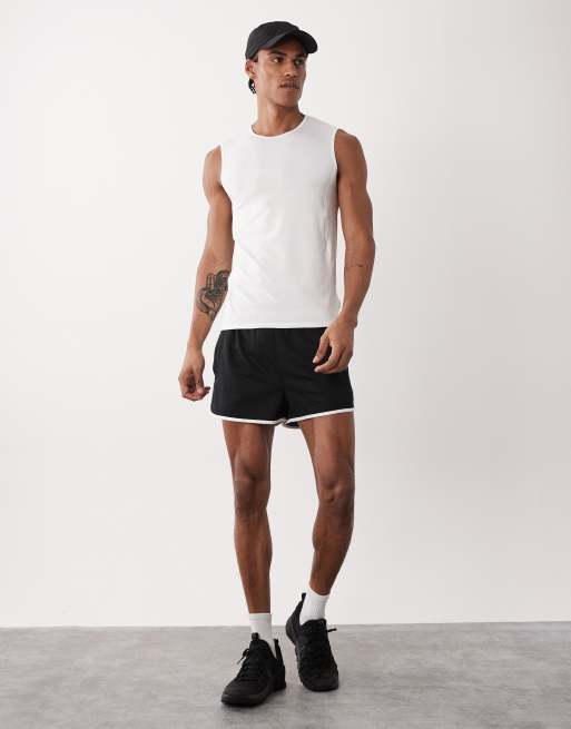 4505 muscle fit training tank with quick dry in white, 2 of 5