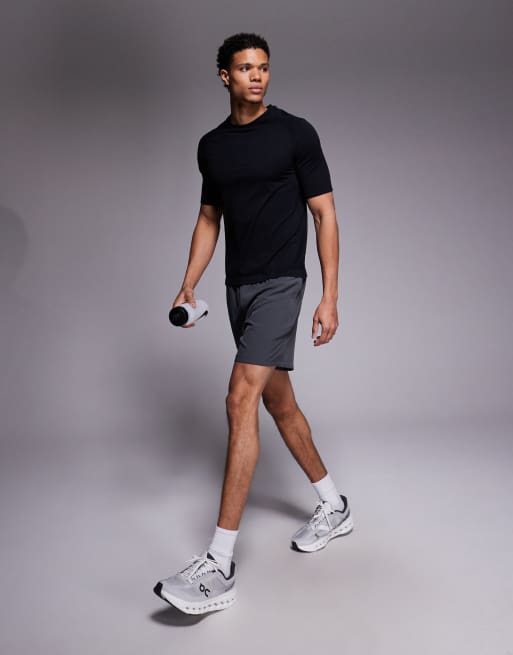 4505 - Naadloos lichtgewicht mesh slim-fit basislaag T-shirt in zwart, 2 van 5