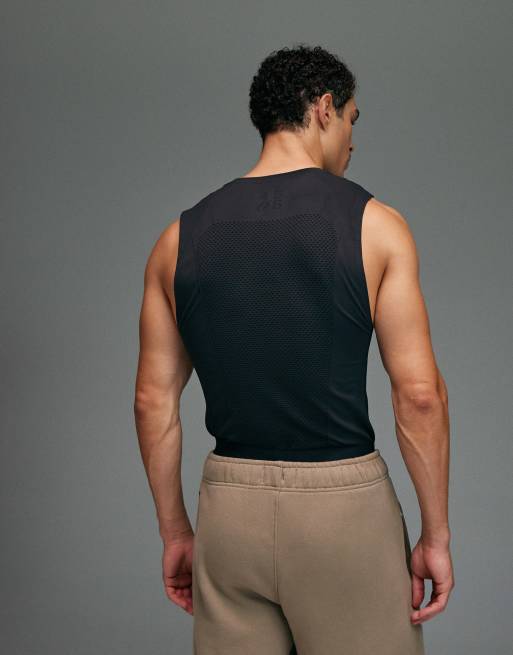 4505 - Naadloos muscle-fit basislaag compressie hemdje in zwart, 4 van 5