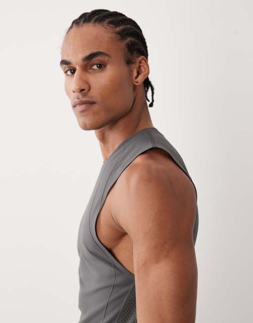 4505 - Naadloos muscle-fit vormgevend basislaag compressie hemdje in donkergrijs, 5 van 5