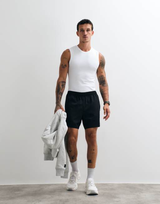 4505 naadloze geribbelde muscle fit training tanktop in wit, 3 van 5