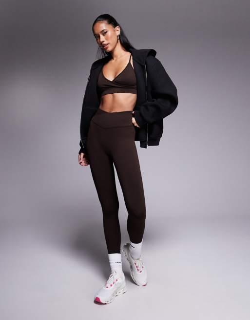 4505 – Nahtlose Sport-Leggings in Ganache mit gewickeltem hohem Bund , 4 von 5