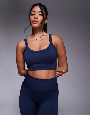 4505 - Nahtloser, formender Sport-BH in Tinten-Marineblau mit mittlerer Stützfunktion