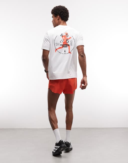 4505 nylon performance mesh quick dry back print running t-shirt in white, 5 of 5