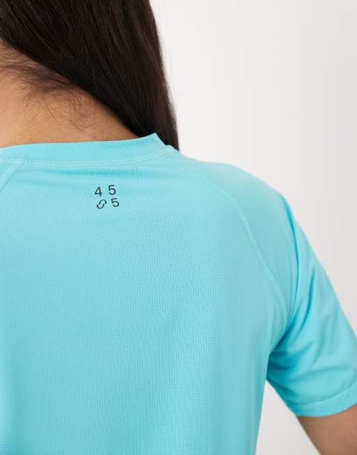 4505 nylon performance mesh quick dry løbe-T-shirt i turkis, 4 af 4