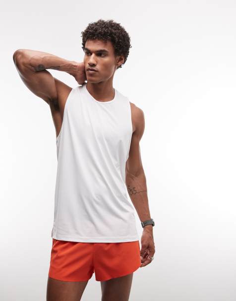 4505 nylon performance mesh quick dry racer back running singlet in white - view 1