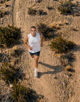 4505 Nylon Performance Mesh Quick Dry Racer Back Running Tank Top In White