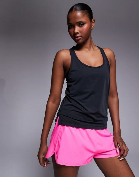 4505 nylon performance mesh quick dry running singlet in black - view 1