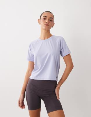 4505 Nylon Performance Mesh Quick Dry Running T-shirt In Purple