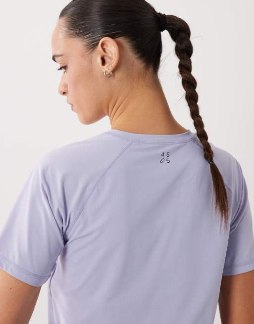 4505 nylon performance mesh quick dry running t-shirt in periwinkle , 3 of 4