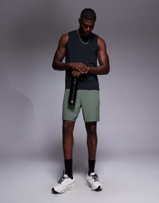 4505 Nylon Performance Mesh Quick Dry Running Tank Top In Black
