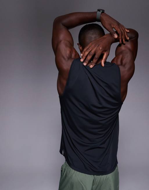 4505 nylon performance mesh quick dry running vest in black