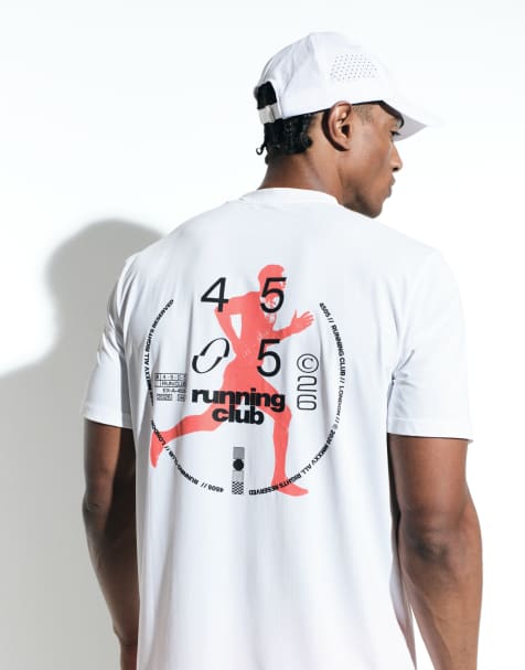 4505 nylon performance mesh quick dry T-shirt med rygprint i hvid - view 1