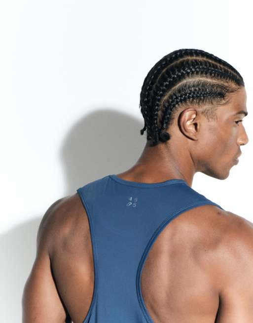 4505 nylon performance mesh sneldrogende racerback hardloophemd in diepblauw, 4 van 6