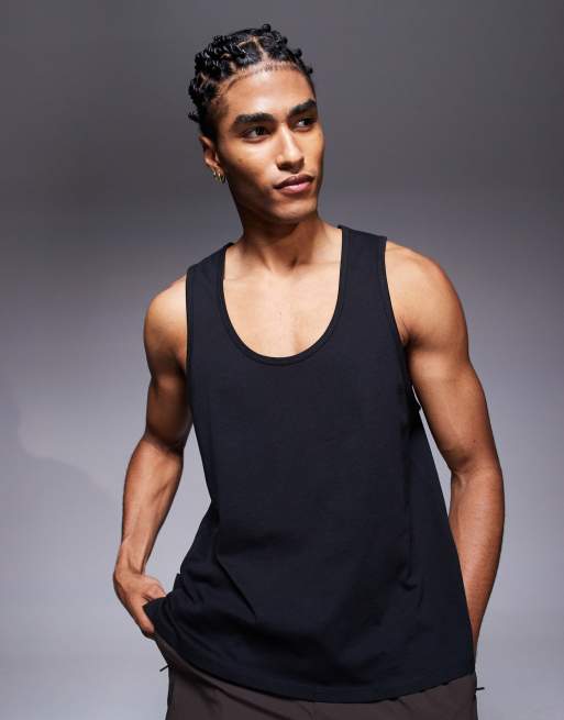 4505 Outdoor Runner back print cotton vest with quick dry finish in black