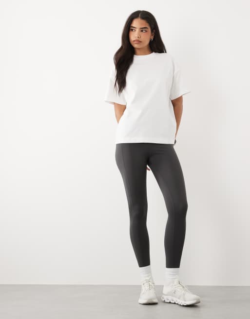4505 Oversize-T-Shirt aus schwerer Baumwolle mit Eiscreme-Print auf der Rückseite in Weiß, 3 von 4