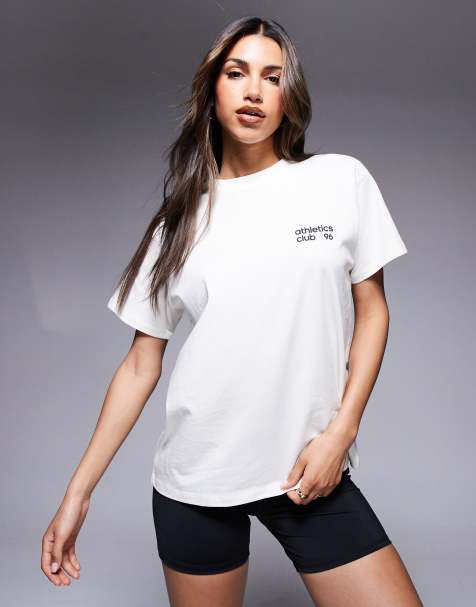 4505 oversized back print cotton t-shirt with quick dry finish in vintage white - view 1