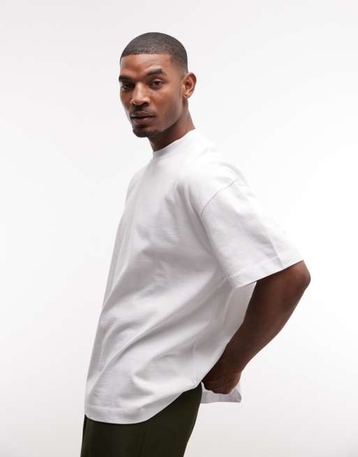 4505 oversized heavyweight quick dry cotton t-shirt with tour graphic in white, 3 of 5