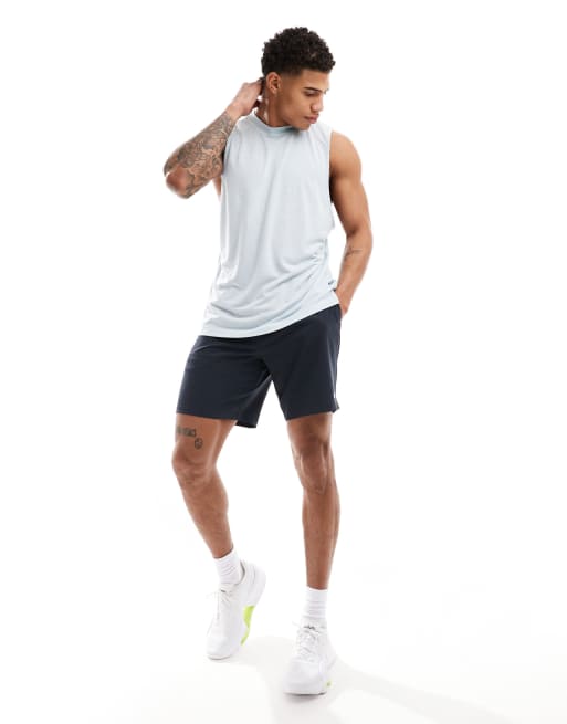4505 oversized performance mesh training tank top in light blue 