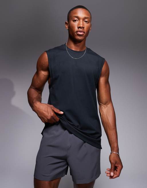 4505 - Oversized trainingshemd in zwart met geborstelde afwerking 