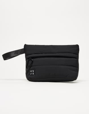 4505 4505 padded woven gym wash bag with key clip in black