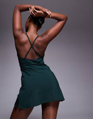 4505 Padel Active Tennis Dress With Under Shorts In Green