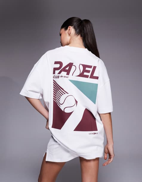 4505 Padel heavyweight cotton oversized t-shirt with back print in white - view 1