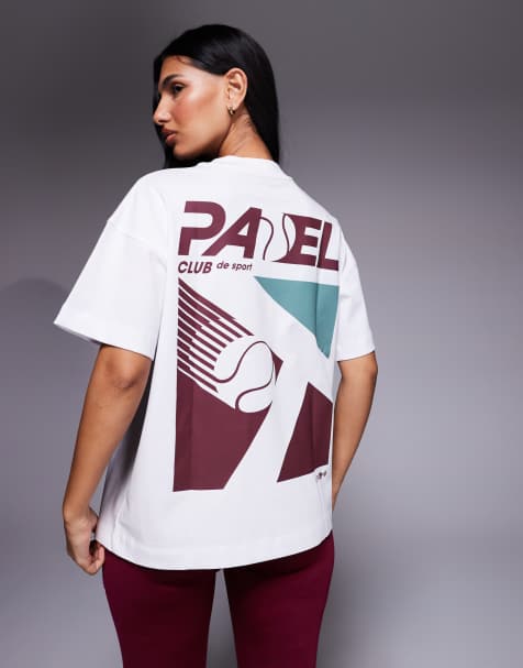4505 - Padel - Hvid oversized T-shirt med print på ryggen i kraftig bomuld - view 1
