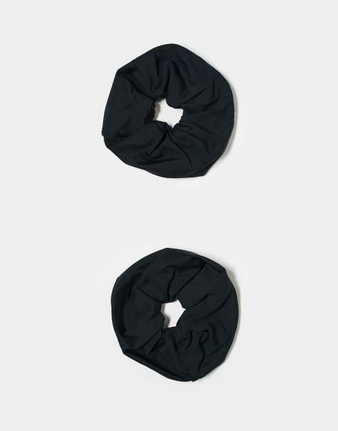 4505 - Pakke med 2 sorte bløde yoga-scrunchies - view 1